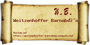 Weitzenhoffer Barnabás névjegykártya