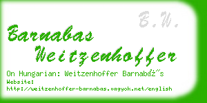 barnabas weitzenhoffer business card